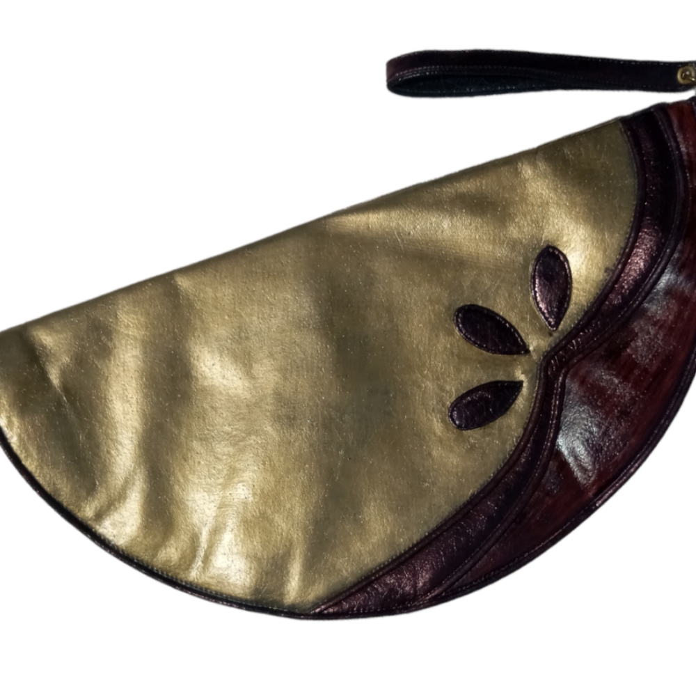 Gold Half Moon Clutch